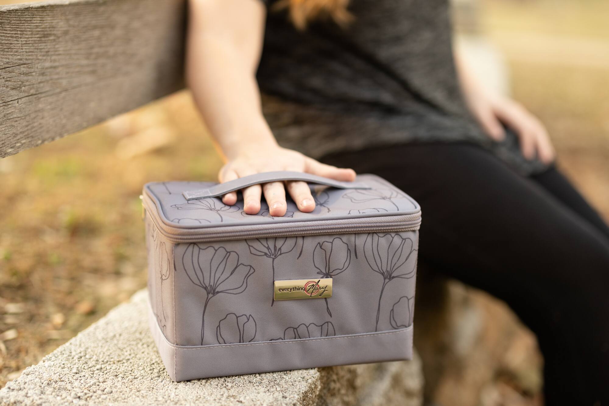 Everything Mary Gray Floral Collapsible Sewing Kit Organizer Box